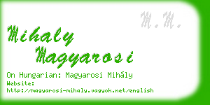 mihaly magyarosi business card